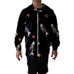 Pattern Design Seamless Fishbone Kids  Hooded Windbreaker
