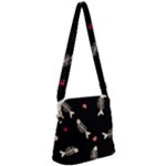 Pattern Design Seamless Fishbone Zipper Messenger Bag