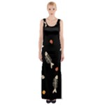 Pattern Design Seamless Fishbone Thigh Split Maxi Dress