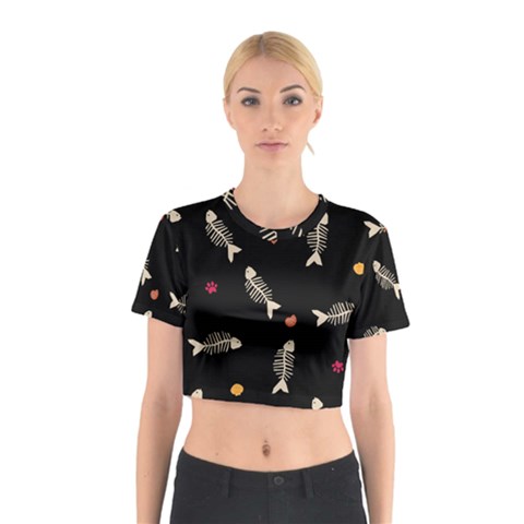 Pattern Design Seamless Fishbone Cotton Crop Top from ArtsNow.com