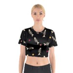 Pattern Design Seamless Fishbone Cotton Crop Top
