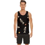 Pattern Design Seamless Fishbone Men s Wide Collar Tank Top