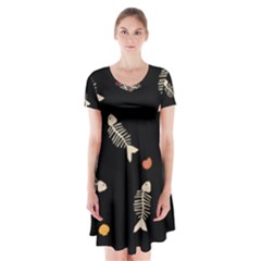 Pattern Design Seamless Fishbone Short Sleeve V