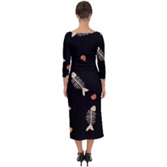 Quarter Sleeve Midi Bodycon Dress 