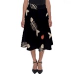 Pattern Design Seamless Fishbone Perfect Length Midi Skirt