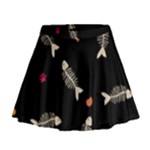 Pattern Design Seamless Fishbone Mini Flare Skirt