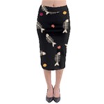 Pattern Design Seamless Fishbone Midi Pencil Skirt