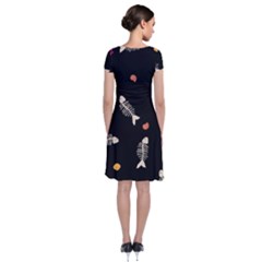 Short Sleeve Front Wrap Dress 