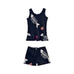 Pattern Design Seamless Fishbone Kids  Boyleg Swimsuit