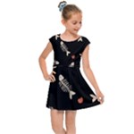 Pattern Design Seamless Fishbone Kids  Cap Sleeve Dress