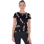 Pattern Design Seamless Fishbone Short Sleeve Sports Top 