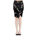 Pattern Design Seamless Fishbone Midi Wrap Pencil Skirt