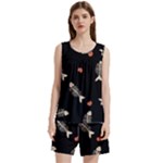 Pattern Design Seamless Fishbone Sleeveless Cozy Lounge Set 