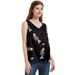 Women s V-Neck Sleeveless Satin Top 