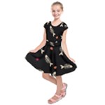 Pattern Design Seamless Fishbone Kids  Short Sleeve Dress