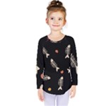 Pattern Design Seamless Fishbone Kids  Long Sleeve T-Shirt