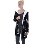 Pattern Design Seamless Fishbone Longline Hooded Cardigan