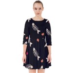 Pattern Design Seamless Fishbone Smock Dress