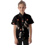 Pattern Design Seamless Fishbone Kids  Short Sleeve Shirt