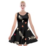 Pattern Design Seamless Fishbone Velvet Skater Dress