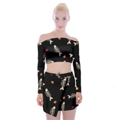 Off Shoulder Top with Mini Skirt Set 