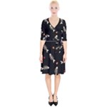 Pattern Design Seamless Fishbone Wrap Up Cocktail Dress