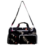 Pattern Design Seamless Fishbone Sports Gym Duffle Bag with Shoe Compartment
