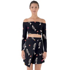 Off Shoulder Top with Skirt Set 