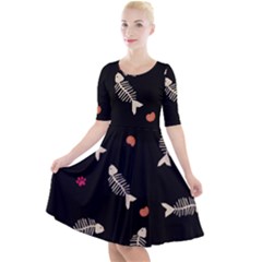 Quarter Sleeve A-Line Dress 