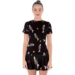 Drop Hem Mini Chiffon Dress 