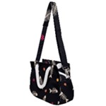 Pattern Design Seamless Fishbone Rope Handles Shoulder Strap Bag