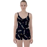 Pattern Design Seamless Fishbone Tie Front Two Piece Tankini