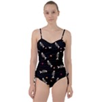 Pattern Design Seamless Fishbone Sweetheart Tankini Set