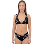 Pattern Design Seamless Fishbone Double Strap Halter Bikini Set