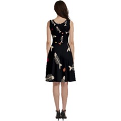 Sleeveless V-Neck Skater Dress with Pockets 