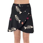 Pattern Design Seamless Fishbone Wrap Front Skirt