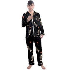 Men s Long Sleeve Satin Pajamas Set 