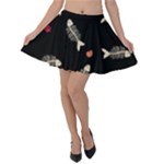 Pattern Design Seamless Fishbone Velvet Skater Skirt