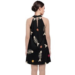 Velvet Halter Neckline Dress  