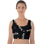 Pattern Design Seamless Fishbone Velvet Crop Top