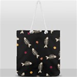 Pattern Design Seamless Fishbone Full Print Rope Handle Tote (Large)