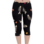 Pattern Design Seamless Fishbone Velvet Capri Leggings 