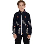 Pattern Design Seamless Fishbone Kids  High Neck Windbreaker