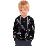Pattern Design Seamless Fishbone Kids  Overhead Hoodie
