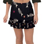 Pattern Design Seamless Fishbone Fishtail Mini Chiffon Skirt