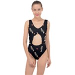 Pattern Design Seamless Fishbone Center Cut Out Swimsuit