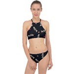 Pattern Design Seamless Fishbone Halter Bikini Set