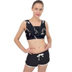 Pattern Design Seamless Fishbone V-Back Sports Bra