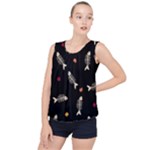 Pattern Design Seamless Fishbone Bubble Hem Chiffon Tank Top