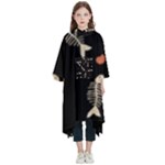 Pattern Design Seamless Fishbone Kids  Hooded Rain Ponchos